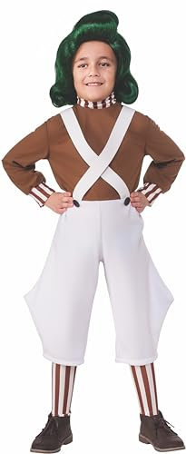 Rubies Official Willy Wonka and The Chocolate Factory Oompa Loompa Childs Costume, Kids Fancy Dress, Medium 9-10 Years Halloween