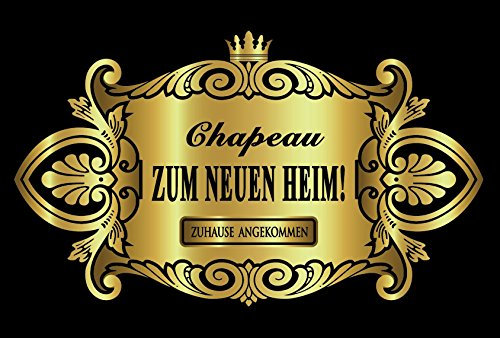 Oblique-Unique® Aufkleber Flaschenetikett Chapeau Zum Neuen Heim Etikett Gold elegant