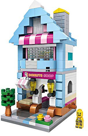 LOZ Building Block Game to Build and Play. Donut Shop 1606 346 Stück ABS Street Mini Donuts Shop Bauspielzeug Mini Block Series