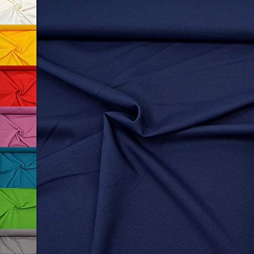 MAGAM-Stoffe 1m Mara Universal-Stoff uni Blickdicht Knitterarm Kostüm Tischdecken Dekostoff (20. Dunkelblau)