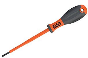 100 mm VDE Insulated Screwdriver, 3.0 mm CAB Tip Klein Tools 32229INS , Orange