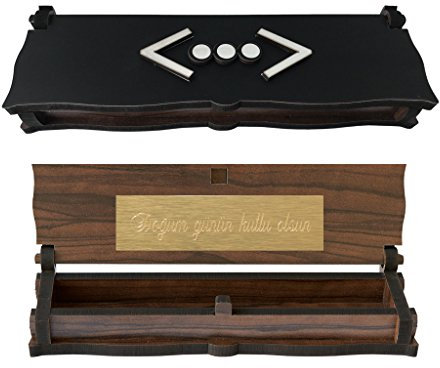 Gök-Türk Box CUKUR Schatulle Aufbewahrung für Tesbih Gebetsketten Schmuck aus Holz Handgemacht (mit Gravur)