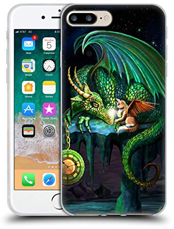 Head Case Designs Offiziell Offizielle Rose Khan Grüne Zeit Drachen Soft Gel Handyhülle Hülle kompatibel mit Apple iPhone 7 Plus/iPhone 8 Plus