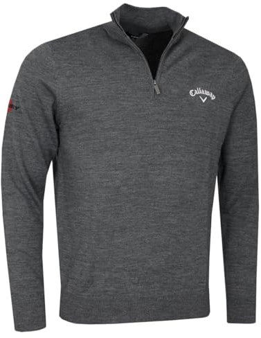 Callaway Homme 1/4 Zip Blend Merino Sweater Pulls Not Applicable, Gris (Gris 038), Medium