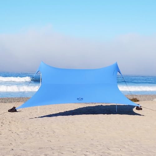 Neso Tenda Gigante della Spiaggia Tents, Alta 2,5 Metri, 3,4 m (11 Piedi) x 3,4 m (11 Piedi), Angoli rinforzati e Tasca più Fresca (Blu Pervinca)