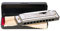 CASCHA Mundharmonika in A-Dur inklusive Case und Pflegetuch, Special Blues Country Mouth Harmonica, für Anfänger und Kinder, Silber