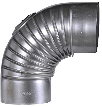 FIREFIX A150/BT FAL Bogen 90°, starr, mit Reinigungstür, ø 150 mm - Ofenrohre aus Stahlblech, 0,6 mm stark, konisch einsteckbar, Längen lasergeschweißt