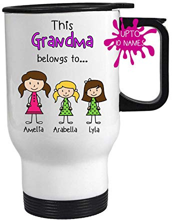 GRANDMA - NANNY - PERSONALISED - Travel Mug - Birthday - Christmas - Friends