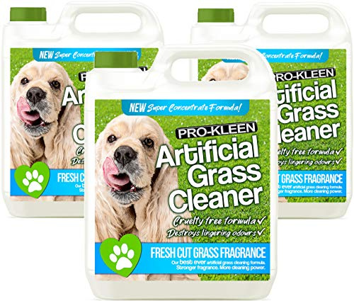 Pro-Kleen Artificial Grass Cleaner For Dogs (10:1 Super Concentrate Makes 30 Litres) Disinfectant and Deodoriser - 3 x 1 Litre