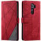 SONWO Hülle für Xiaomi Redmi Note 8 Pro, Premium Leder PU Handyhülle Flip Case Wallet Silikon Bumper Schutzhülle Klapphülle für Xiaomi Redmi Note 8 Pro, Rot