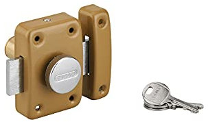 THIRARD - Verrou à bouton Trident pour porte intérieure, cylindre 35mm, acier, 3 clés, époxy bronze