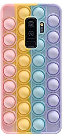 Kompatibel mit Galaxy S9 Plus Silikon Hülle,Fidget Toys Handyhülle,Push Pop Bubble Fidget Sensory Toy Stressspielzeug Phone Case,Stress Relief Zappeln Sensory Toy,Silikon Schutzhülle Stoßfest Hülle