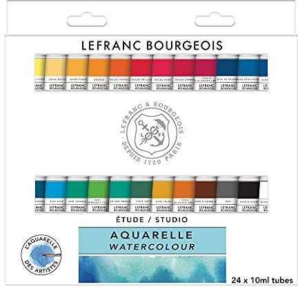 Lefranc Bourgeois Studio Aquarelle Coffret De 24 Tubes