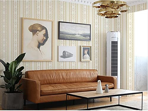 ZZDXL Tapeten Gelbe Streifen Tapete Vliestapete 10 M X 0,53 M,3D Tapete Für Schlafzimmer Wohnzimmer Oder Küche,Modern Klassisch Elegance Tapete Kinderzimmer,Wandtapete Jungen Mädchen
