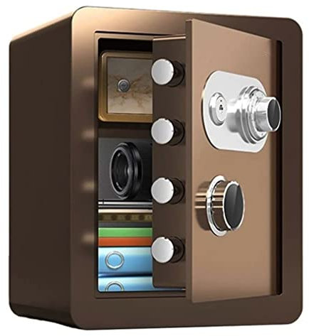 JBKNAN Tresor Safe Großer Stahl Safe,Home/Office Brandschutzvorbeugung Safe Mit Mechanischer Lock-Kassenschublade, Mit Eingebauten Schließfächern, 3 Farben (Farbe : Brown)