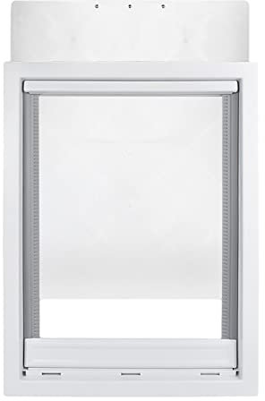 HGML Extra Large Dog Door, Pet Flap Door, With Soft Transparent Magnetic Flap and Snap-in Closing Panel, for Interior and Exterior Doors white-M