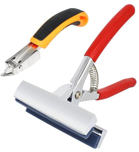 Robuste Leinwandzange und Heftklammerentferner-Set, Edelstahl, korrosionsbeständig, Leinwand-Dehnzange mit Federrückstellgriff, 11,4 cm breiter Griff für Leinwand, Dehnbars, Ölgemälde