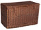 Arthur Cameron - Lightweight Wicker Storage Trunk, Storage Box with Lid & Leather Straps - Woven Chest, Basket, Large Wicker Basket with Lid (Distilled Brown, Extra Large)