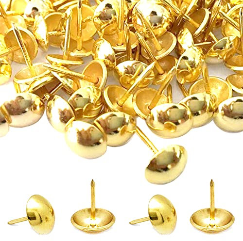 500 Chiodi da Tappezzeria, BetterJonny Puntine per Tappezzeria in Oro Chiodi Tappezzeria Puntine Decorativo Bullette Borchie Decorative per Mobili Divani Poltrone Letti Sedie Vintage, 17 x 11mm