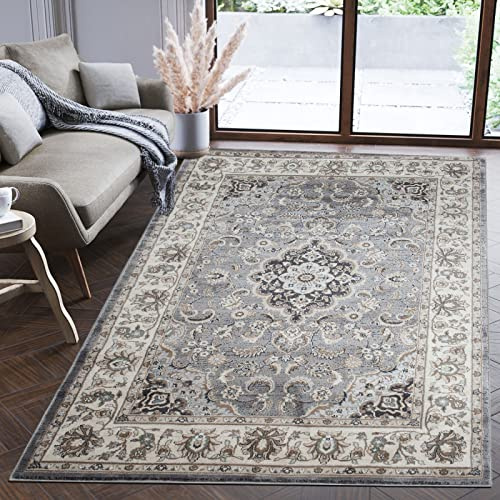 Mazovia Groß Teppich Flur 250x350cm Anthrazit Grau Klassisch Weich Kurzflor | Teppich für Eingangsbereich Küche Büro Wohnzimmer Schlafzimmer Pflegeleicht Fußbodenheizungsgeeignet Synthetisch Dekorativ