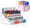ARFETIGO Organizador de pintura acrílica de 6 capas y soporte para pinceles de pintura, diseño a presión, fácil montaje, estante protector de pintura para manualidades acrílicas, pasatiempos(rosa)