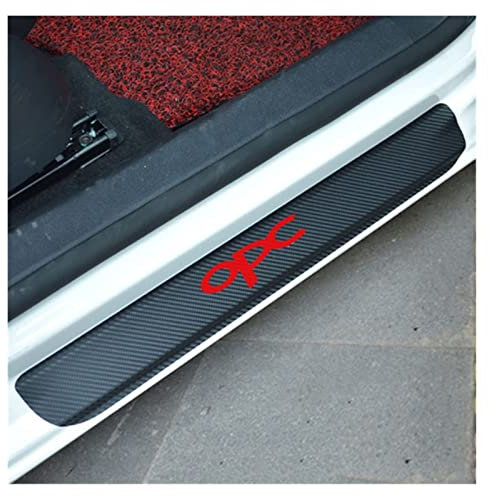 Symilov 4 Stück Auto Einstiegsleisten Schutz für Op-EL Opc Tuning Zubehör, Kohlefaser Einstiegsleisten Aufkleber Auto Türschwellen Kratzfest Lackschutzfolie,Red