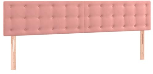 vidaXL Kopfteil Polsterkopfteil Bettkopfteil für Bett Betthaupt Bettrahmen Bettgestell Schlafzimmer Bettzubehör Rosa 200x5x78/88cm Samt
