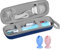 TUNYINSH Elektrische Zahnbürste Reiseetui für Oral-B/Oral-B Pro/Phlips Sonicare Electric Toothbrush, Tragbare Hartschalen Reisetasche Reise-etui mit 2pcs Zahnbürsten Kopf Silikon Schutzhülle (Blau)
