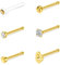 NIUSIMAN 20G Nasenpiercing Gold Stecker schmuck 1 Form Nasepiercing Chirurgenstahl Nostril Piercing Schmuck Clear Thin Klein Nasen Piercing für Schule Mädchen Nasenpiercing für Frauen Männer