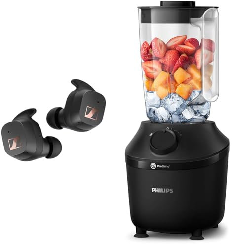 Sennheiser SPORT True Wireless Earbuds - Bluetooth In-Ear Headphones for Active Lifestyles & Philips Blender 3000 Series, ProBlend System, 1.9L Maximum Capacity, 1L Effective Capacity, 450W