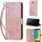 Coque pour Samsung Galaxy J6 (2018) / On6 Étui, Antichoc Premium Cuir Portefeuille Housse Etui avec Fentes pour Cartes Magnétique Compatible Samsung Galaxy J6 (2018) / On6 Rose Or