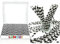 GILORRA Lot de 150 pailles en papier biodégradables assorties pour fête de mariage, fête, restaurant, jus de fruits (150 pièces, rayures noires et blanches)