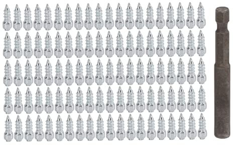 VGEBY 100 Stück Reifen-Schneespikes, Stahl, rutschfest, Fallendes Rad, Reifenspikes, Stollen für Auto, Schneemobil, Motorrad, Fahrrad, Roller
