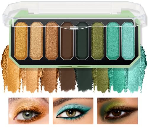 Boobeen Metallic Eyeshadow Palette Makeup-8 Farben, Matte Shimmer Travel Eyeshadow Powder, hochpigmentiert mischbar, einfach zu bauen täglich oder Smokey Eye Shadow Looks