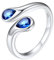 Silvora Ringe Silber 925 Damen Offenes Toi Et Moi Ehering Ring Sterling Silber Verstellbar Saphir Geburtsstein Fingerring 2mm breit Zirkonia Freundschaftsring Partnerring Frauen Damen