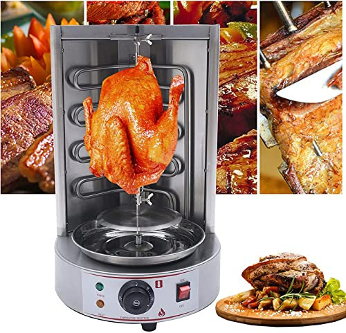 SmPinnaA Multifunktions-Drehspießofen, Multifunktions-Bräter, Multifunktions-Tischbackofen, Backen, Braten, Grillen, Langsames Garen, Drehspieß, Kebab, Gyro, Vertikaler Tischbackofen Mit An
