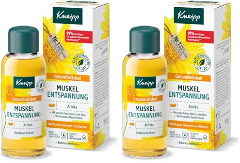Kneipp Gesundheitsbad Muskel Entspannung - Badeöl mit wertvollem Extrakt der Arnika & ätherischen Ölen aus Cabreuva, Rosmarin & Pinus-Arten - belebt & tut gut nach körperlicher Anstrengung - 100ml