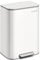 SONGMICS Kitchen Bin, 50 L Pedal Bin, Steel Trash Bin, Soft-Close Lid, Stays Open, Inner Bucket, Wide Non-Slip Pedal, Cloud White LTB547W01