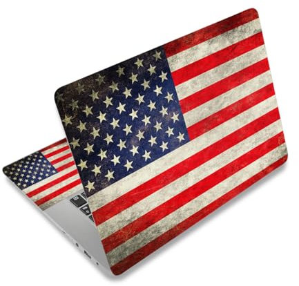 AIMSA Laptop-Aufkleber, Aufkleber, 43,9 cm (17 Zoll) Laptop-Kunst-Aufkleber, universelle Abdeckung, dekorative Aufkleber, Notebook-Schutzfolie, Retro-Flagge der USA