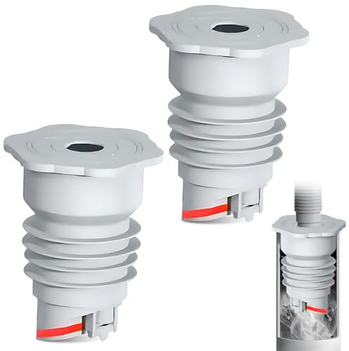 Lot de 2 joints de tuyau de vidange en silicone pour machine à laver, salle de bain et cuisine 35-40 mm