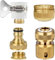 4 Stück Schlauchkupplung Messing Set Schlauchverbinder 1/2 Zoll und Hahnverbinder 1/2 Zoll oder 3/4 Zoll 2-in-1 Hahnverbinder und Zweiwege Schlauchverbinder und Universal Adapter Wasserhahn