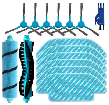 Licipe Compatible con Cecotec Conga 4090 4490 4690 5090 5490 6090 Robot Aspirador Cepillo Lateral/Rodillo Suave Paño De Mopa Trapos Accesorios De Rueda(Set9)