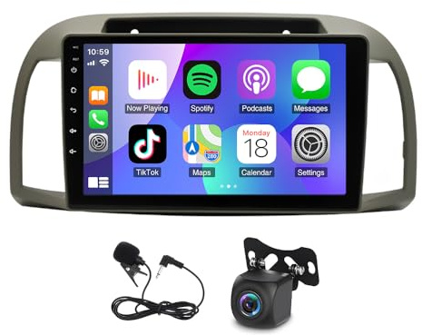 Android 13 Autoradio per Nissan Micra 3 K12 2002-2009 2G+32G Autoradio con CarPlay e Android Auto 9 Pollici Schermo Tattile 2 Din GPS Navi FM/RDS Radio con Retrocamera WIFI Hifi SWC Mic BT USB
