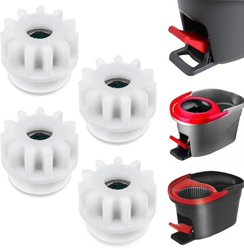 4 Pcs Spin Mop Replacement Parts, Spin Mop Bucket Clutch Bearing Bucket Gear Sprockets Pedal Repair Replacement Compatible With Ocedar Vileda O Cedar for Mops Mopping Buckets (White)