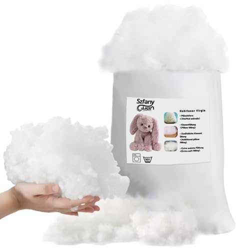 Szfanyangxuan Premium Hollow Fiber Polyester Stuffing(Oeko-Tex® Certification) - Ultra Soft Pillow & Toy Filling, 100% Fresh Fiber, Machine Washable (1kg)