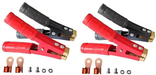 CiCixixi 4 Stück Starterkabel Klemmen, Batterie Überbrückungskabel Klemmen 1000A Auto Krokodilklemmen Reinkupfer mit Isoliermantel für Auto,Fahrzeug,Boot