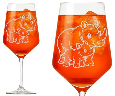 Valhalla Exoda Weinglas Nashorn Gravur Baby 350ml spülmaschinenfest für Fes | Weinglas, Füllmenge 350 ml, Nashorn Gravur, spülmaschinenfest, 21 cm hoch, für Feste geeignet, besondere Anlässe