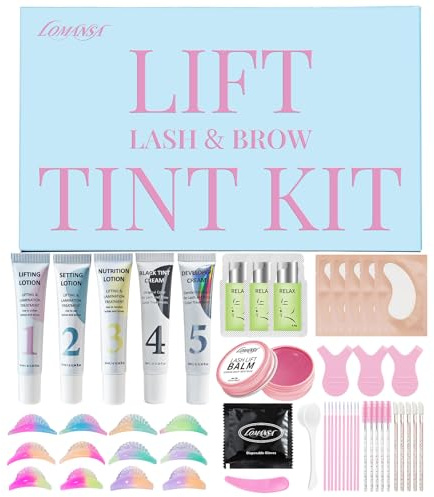 Lomansa Kit Rehaussement de Cils avec Teinture, Rehaussement Cils | Brow Lift Kit Sourcil, Lash Lift and Tint Kit, Format Tube, Instructions Détaillées étape par étape