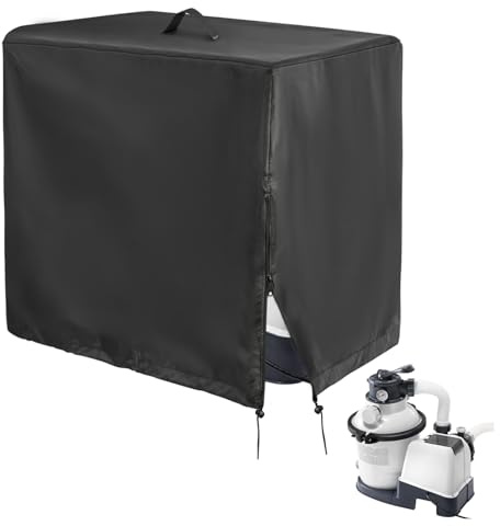 Elegoro Sandfilteranlage Pool Abdeckung für INTEX Krystal Clear Poolpumpe, Wasserdichte 500D Oxford Pumpenabdeckung , Allwetter-Schutzhülle für Sandfilter im Außenbereich (66x62x72cm)