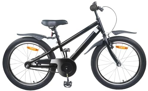vidaXL Kinderfahrrad 22 Zoll für 7-12 Jahre alt Schwarz, Klassisches Kinderfahrrad, Mini-Radfahrer-Bike, Outdoor, sicher, Radfahren für Kleinkinder